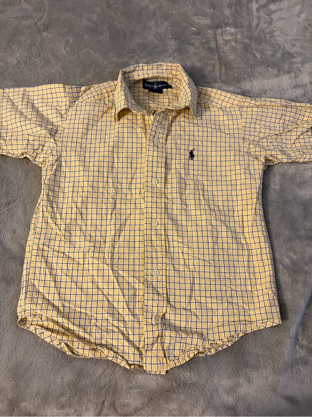 Kids Ralph Lauren Yellow Checked Cotton Button-Down Shirt